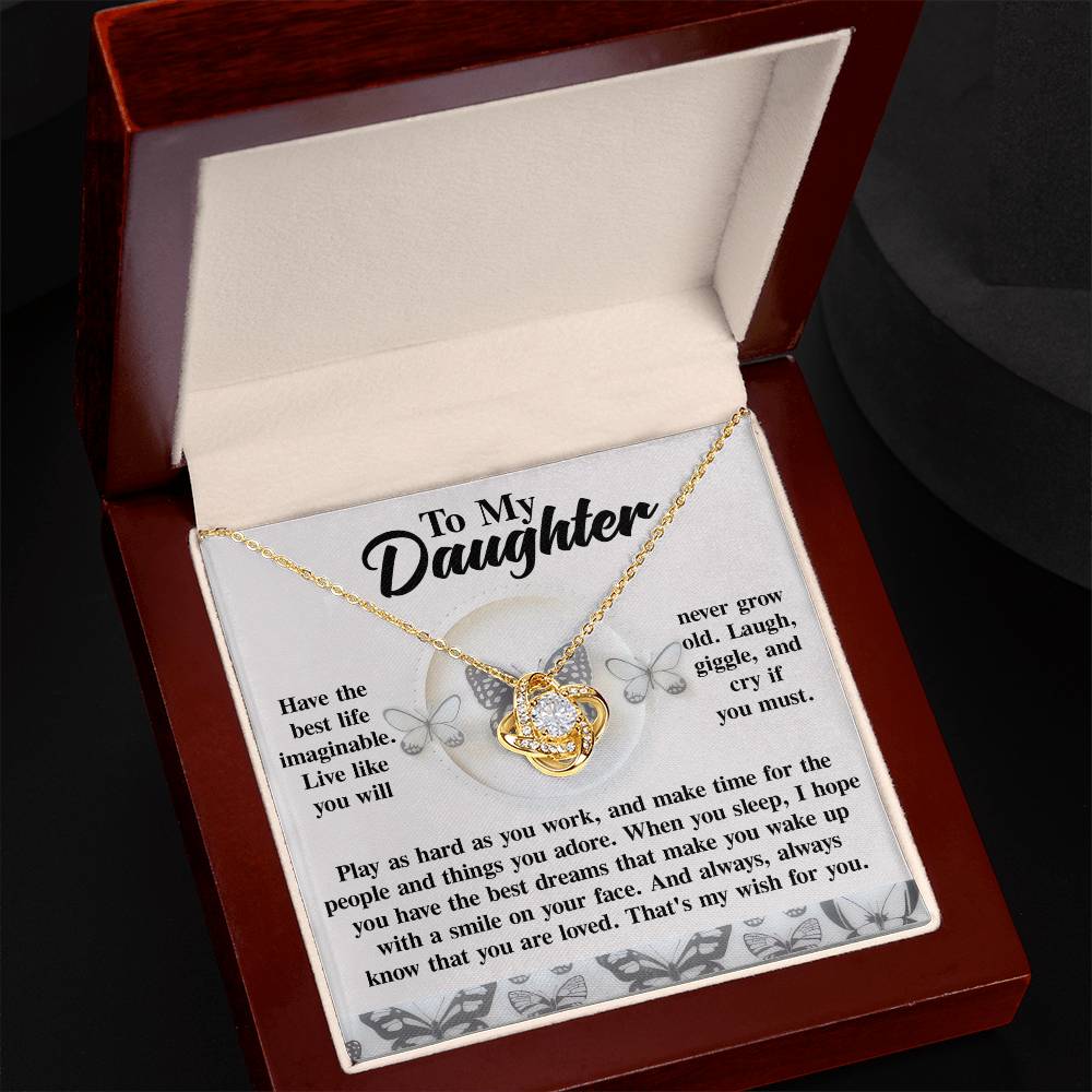 Daughter - My Wish - Love Knot Necklace