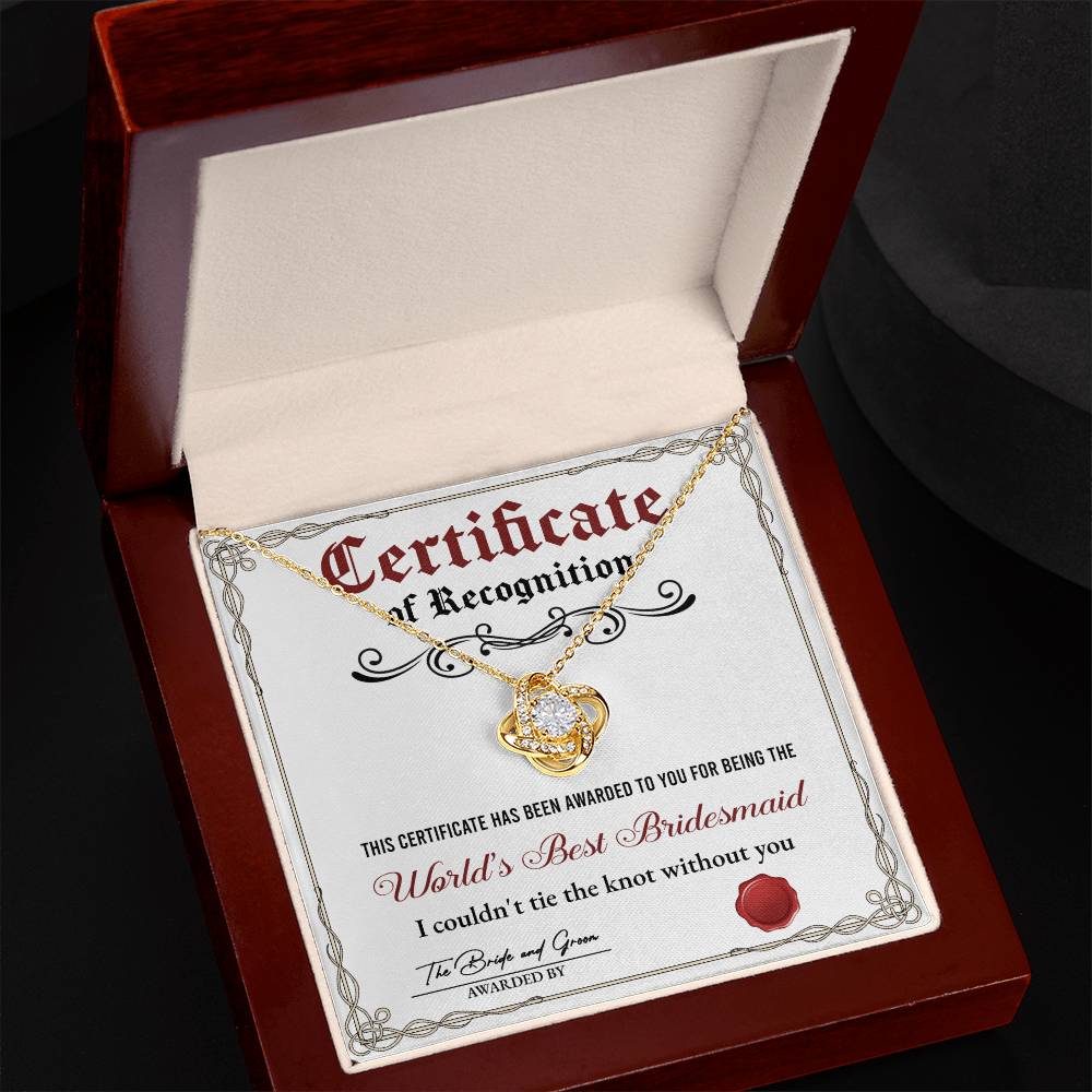 Dama de honor - Certificado de reconocimiento