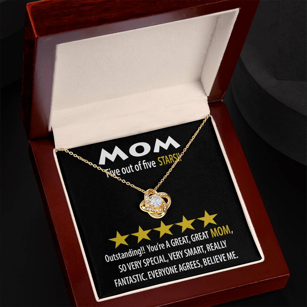 Mom - Five Stars - Love Knot Necklace