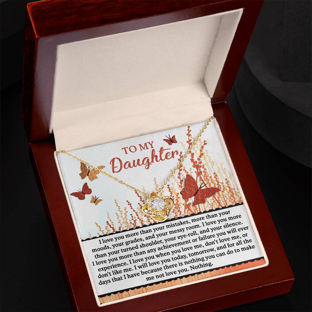 Daughter - Love You More - Love Knot Necklace