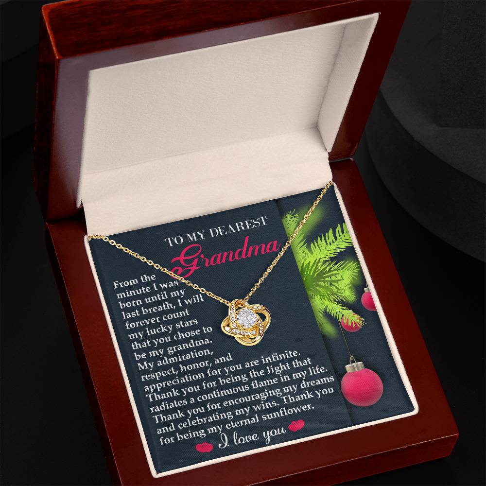 Grandma - Eternal Sunflower - Love Knot Necklace