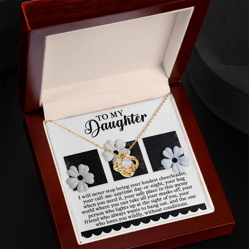 Daughter - Loudest Cheerleader - Love Knot Necklace