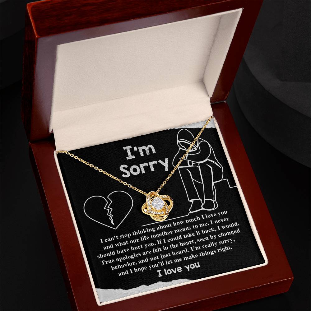 Sorry - Not Just Heard - Love Knot Necklace
