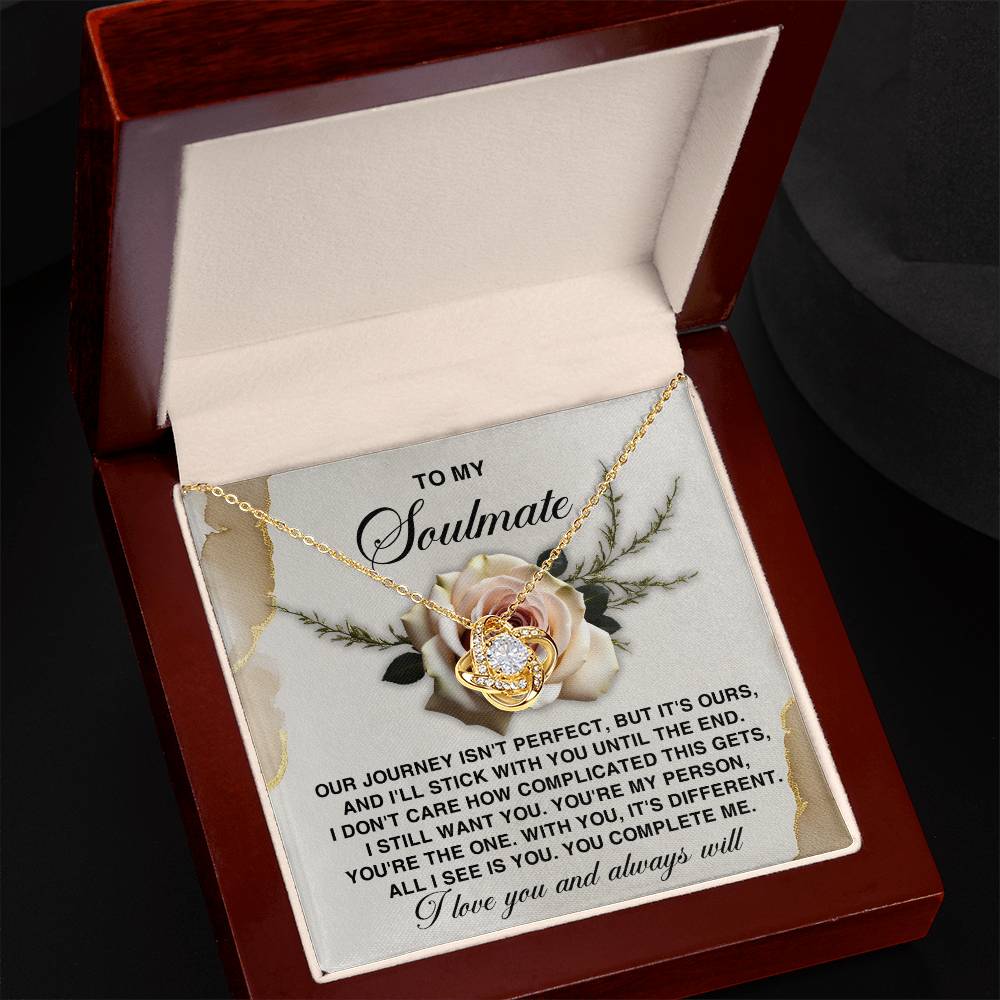 Soulmate - You Complete Me - Love Knot Necklace
