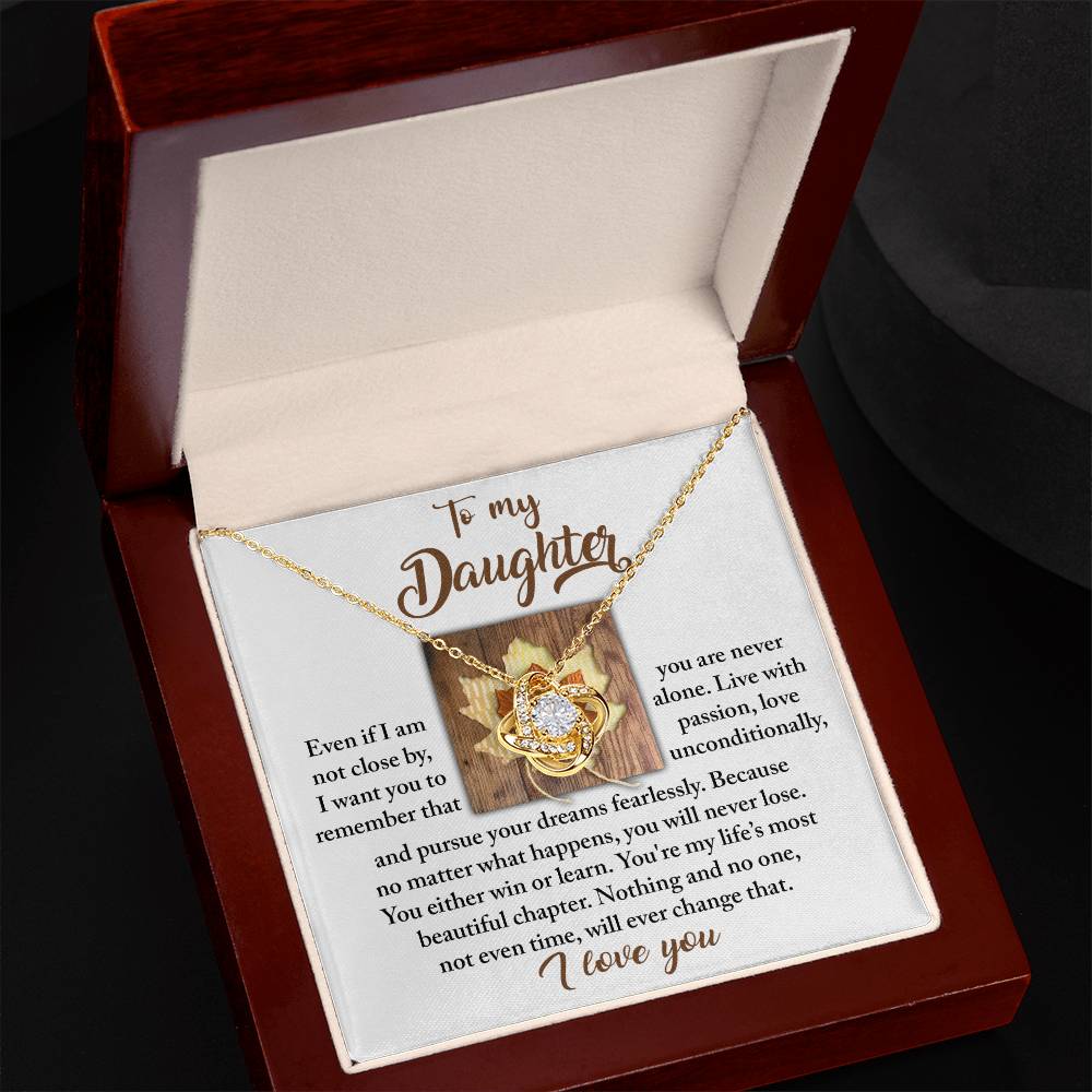 Daughter - Live With Passion - Love Knot Necklace