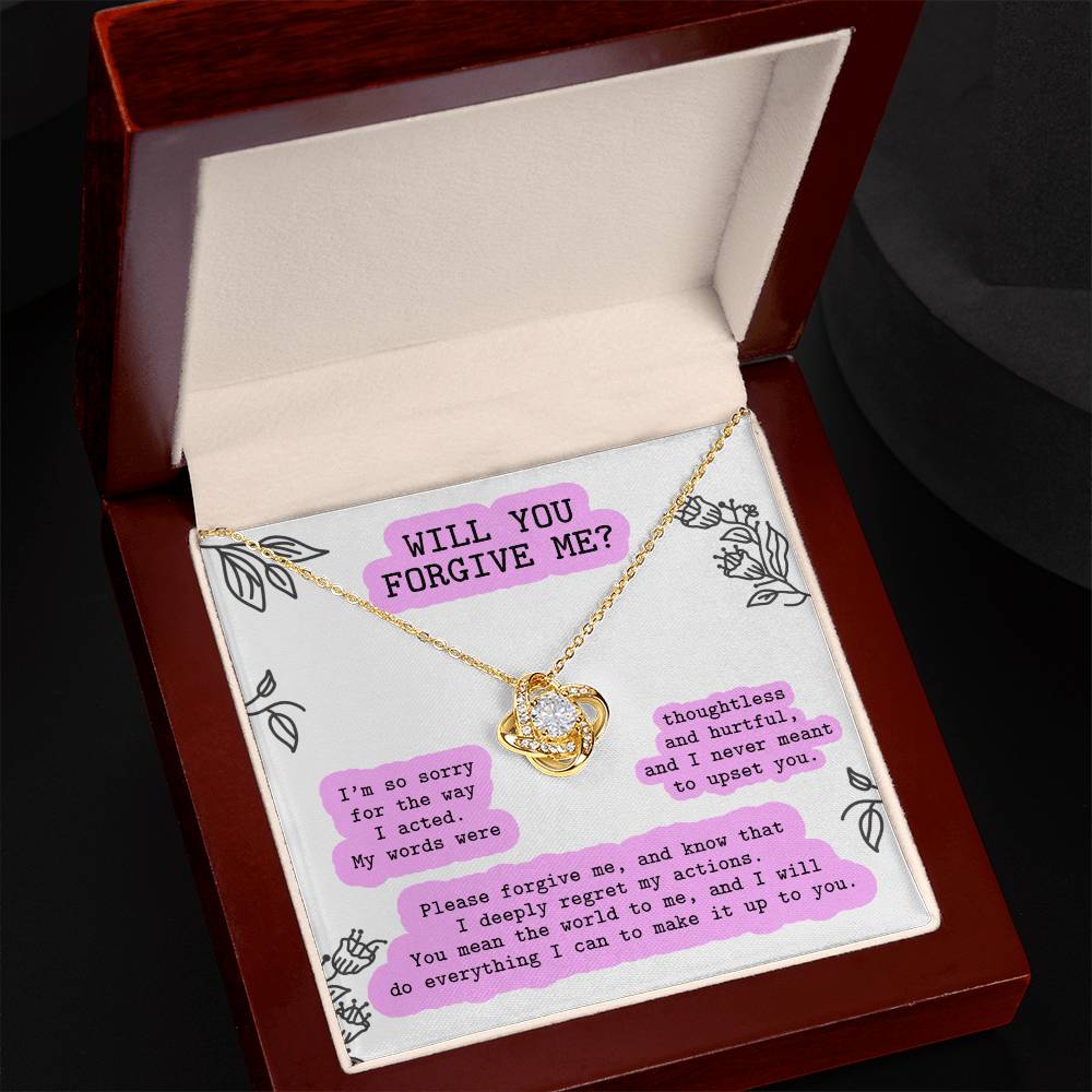 Sorry - Never Meant To - Love Knot Necklace