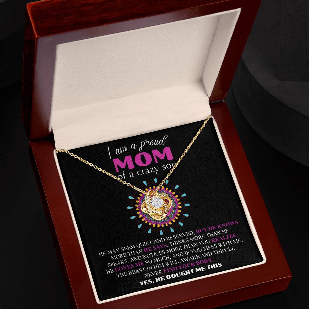 Mom - Proud Mom - Love Knot Necklace
