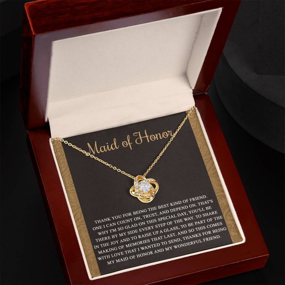Dama de honor - Tipo de amiga - Collar de nudo de amor
