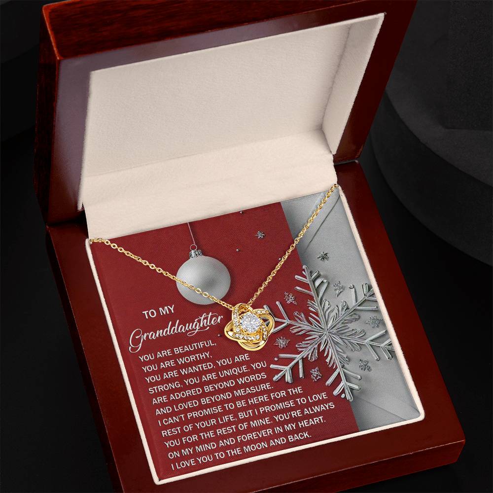 Granddaughter - Moon And Back - Love Knot Necklace