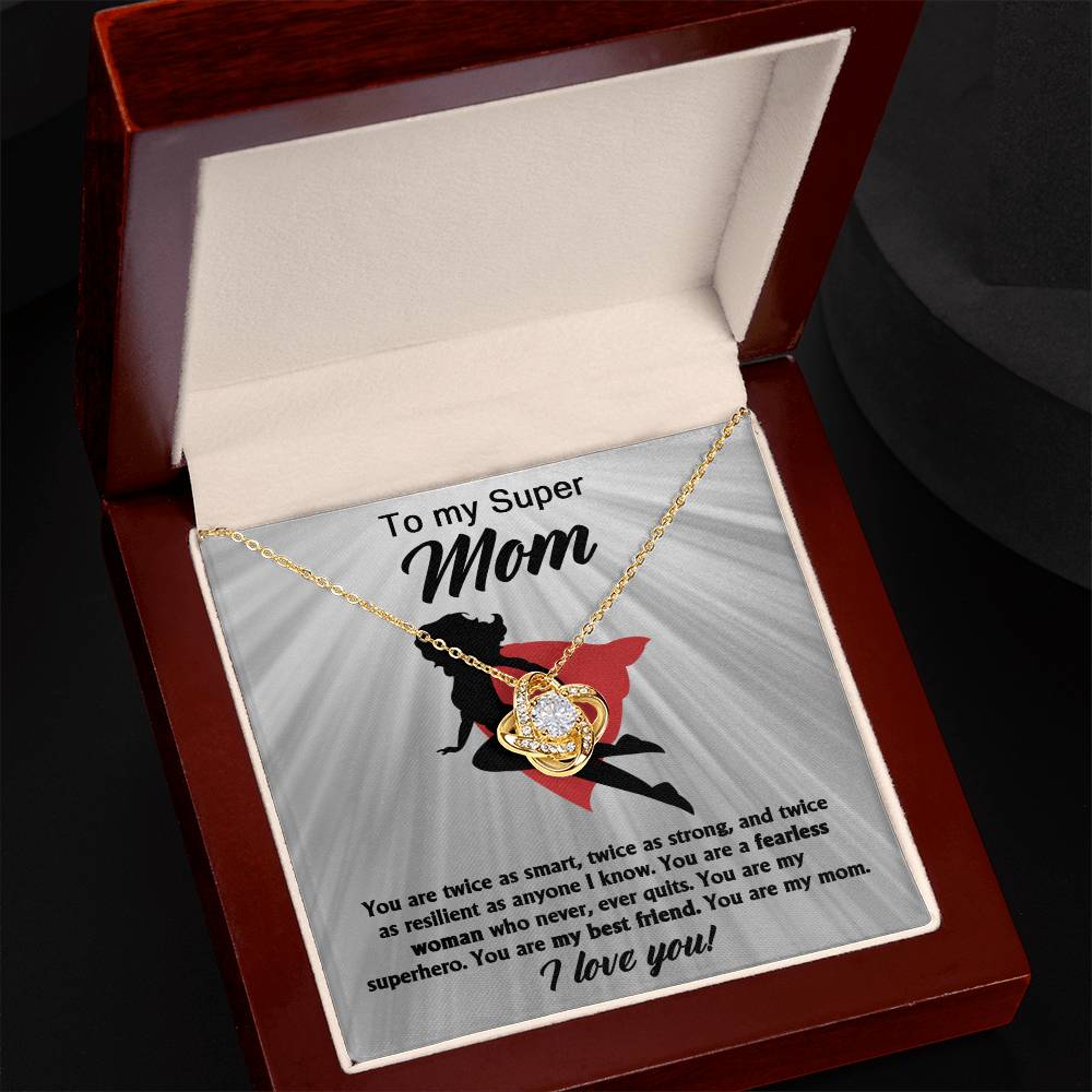 Mom - A Fearless Woman - Love Knot Necklace