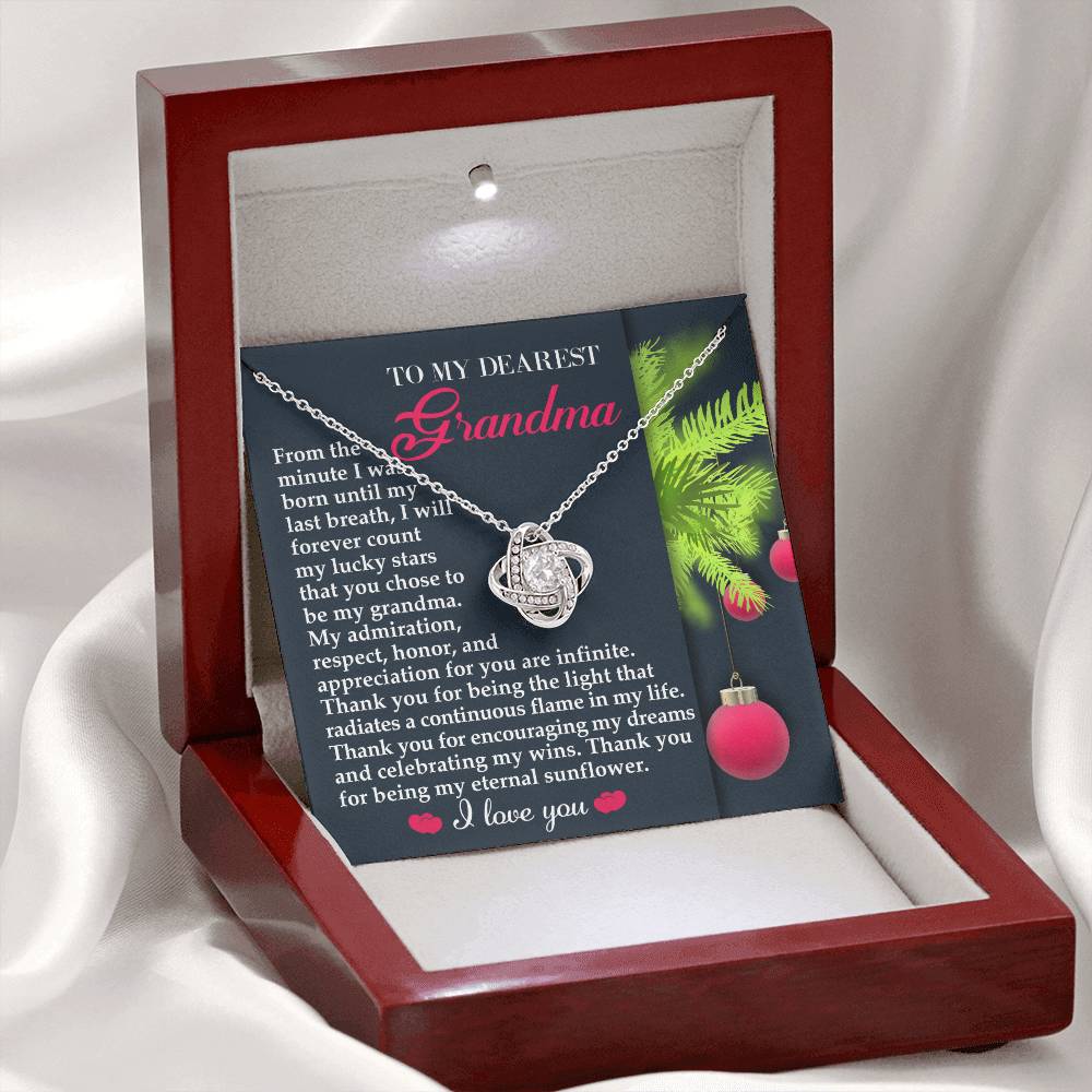 Grandma - Eternal Sunflower - Love Knot Necklace