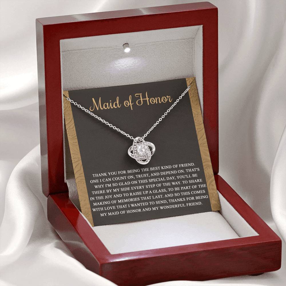 Dama de honor - Tipo de amiga - Collar de nudo de amor