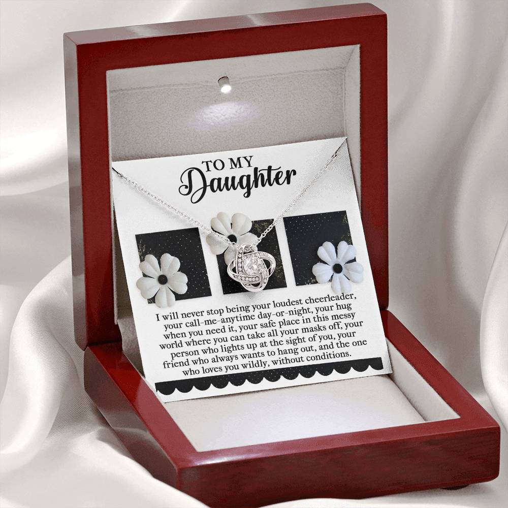 Daughter - Loudest Cheerleader - Love Knot Necklace