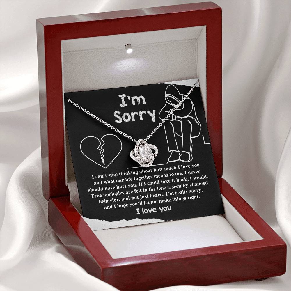 Sorry - Not Just Heard - Love Knot Necklace
