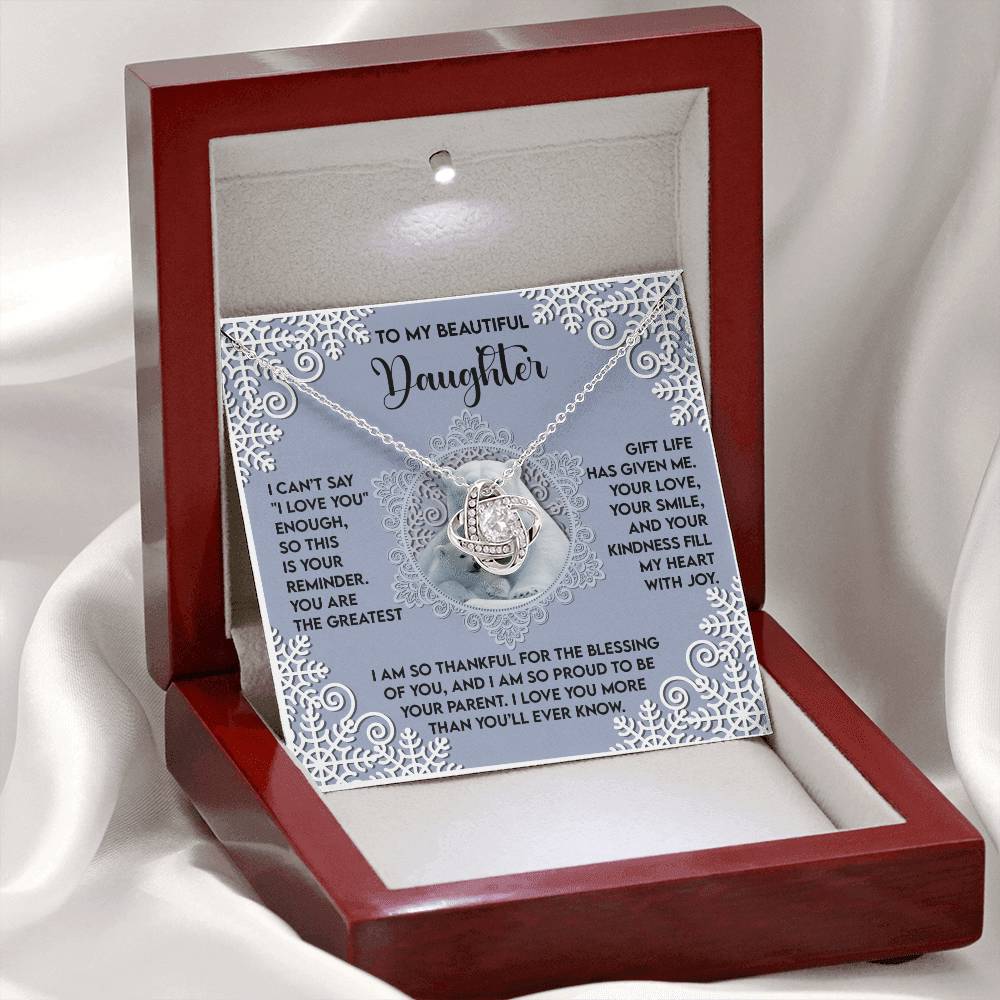 Daughter - Fill My Heart - Love Knot Necklace