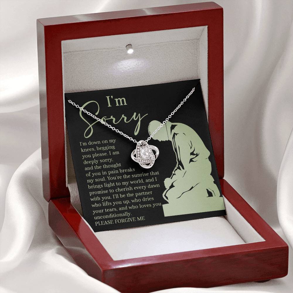 Sorry - On My Knees - Love Knot Necklace