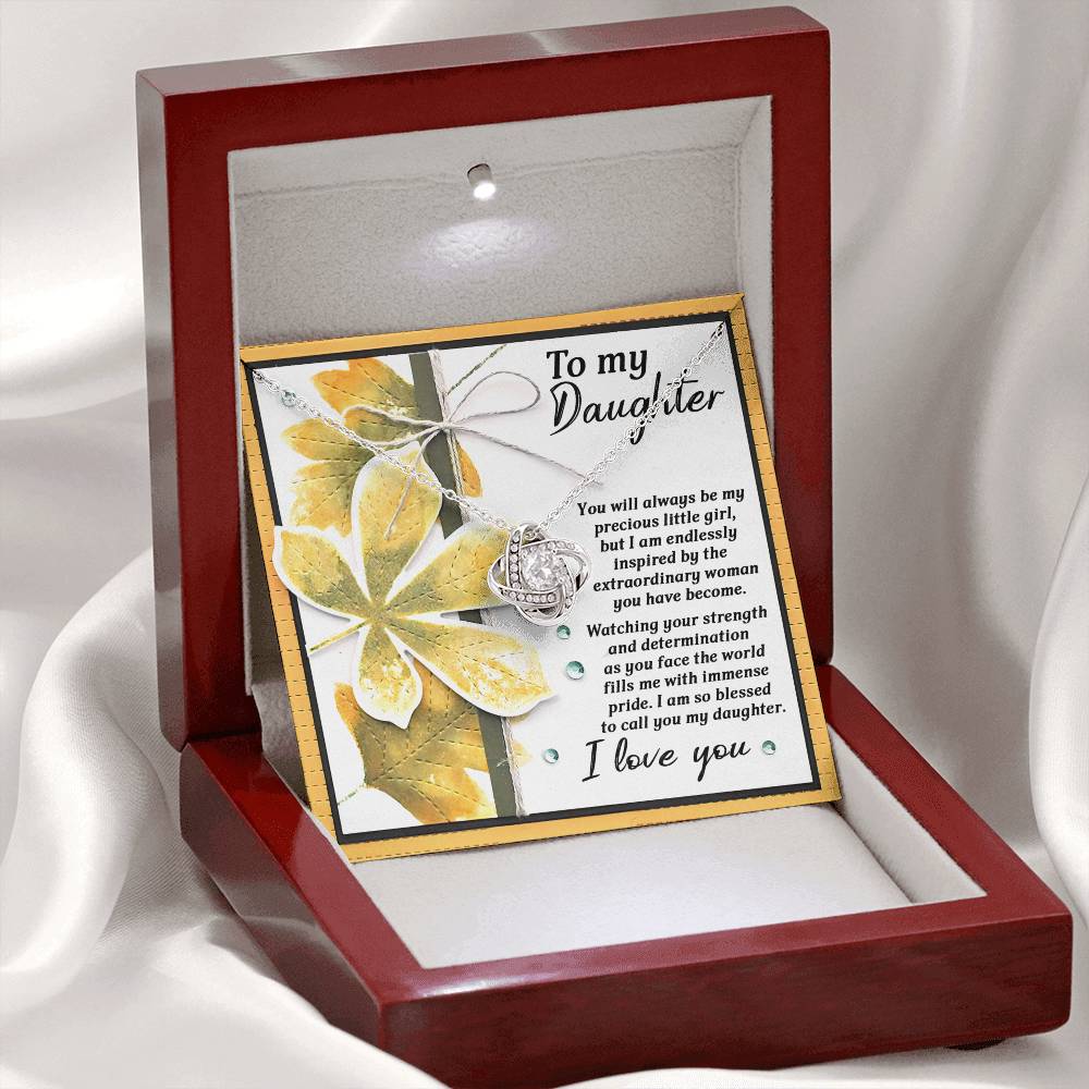 Daughter - Blessed To Call - Love Knot Necklace