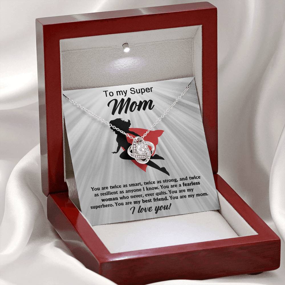 Mom - A Fearless Woman - Love Knot Necklace