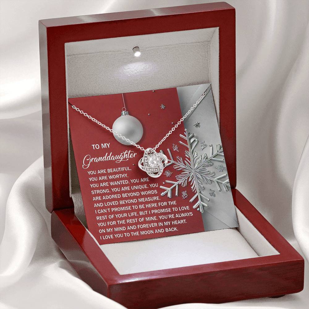 Granddaughter - Moon And Back - Love Knot Necklace