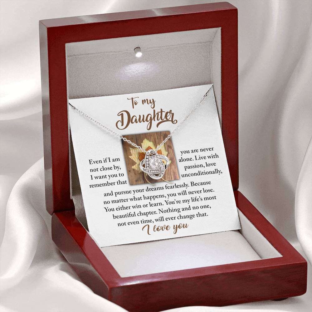 Daughter - Live With Passion - Love Knot Necklace