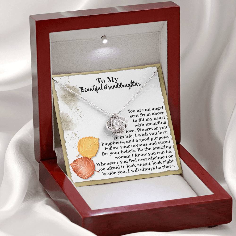 Granddaughter - An Angel - Love Knot Necklace