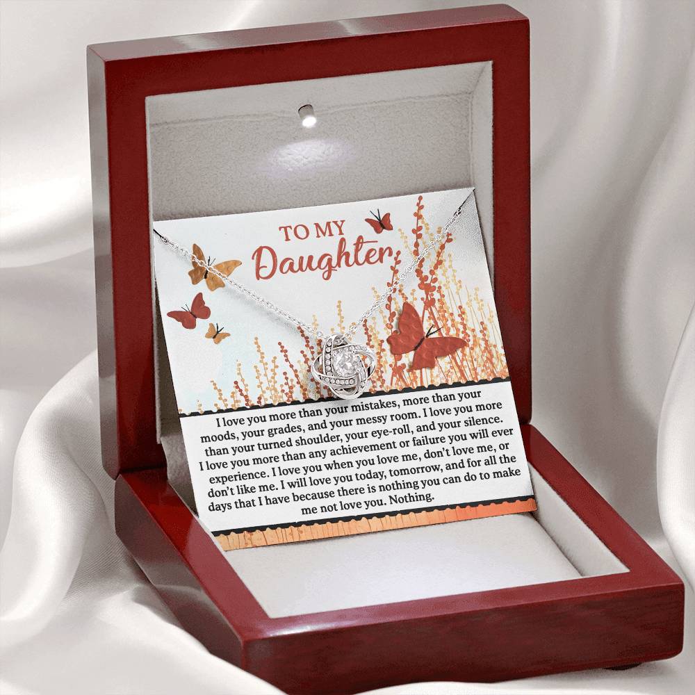 Daughter - Love You More - Love Knot Necklace