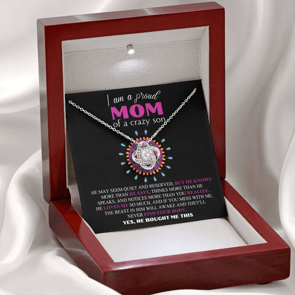 Mom - Proud Mom - Love Knot Necklace