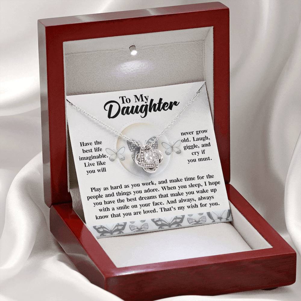Daughter - My Wish - Love Knot Necklace