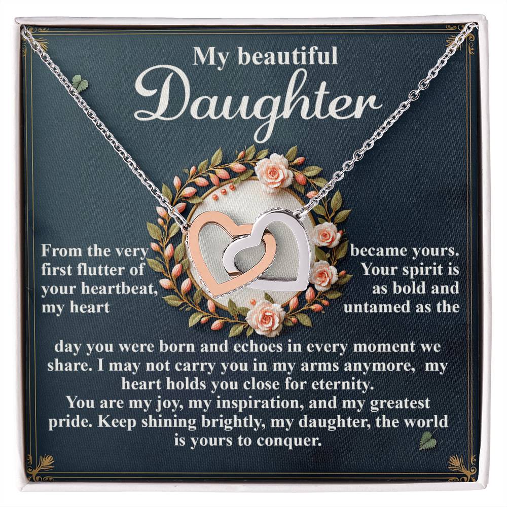 Daughter - First Flutter - Interlocking Hearts