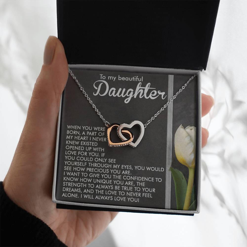 Daughter - Heart Love - Interlocking Hearts