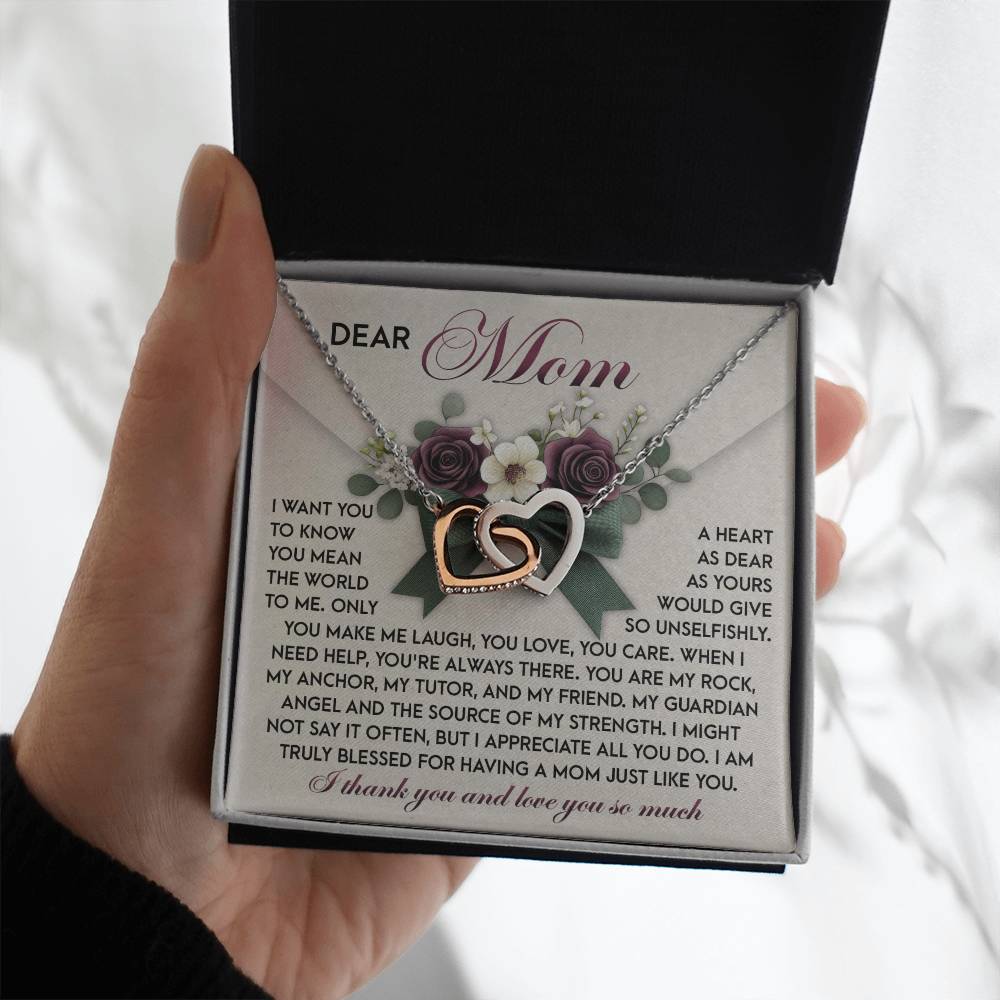 Mom - Guardian Angel - Interlocking Hearts