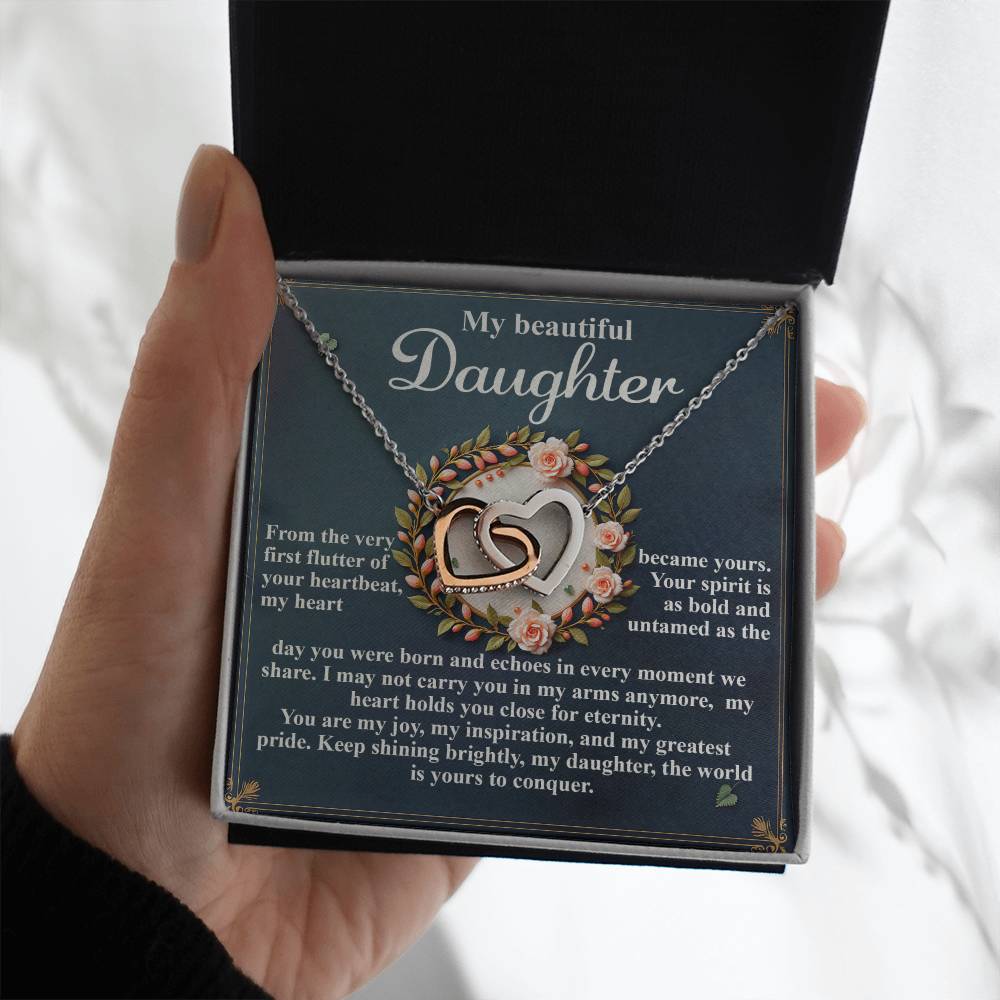 Daughter - First Flutter - Interlocking Hearts