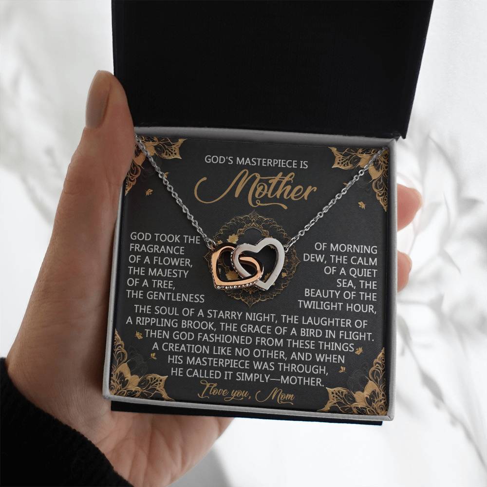 Mom - God's Masterpiece - Interlocking Hearts