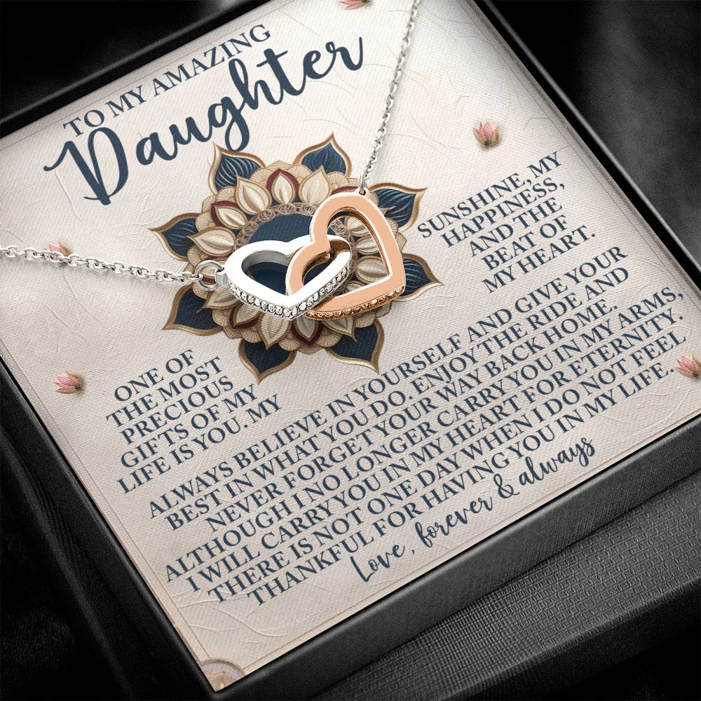 Daughter - Precious Gift - Interlocking Hearts