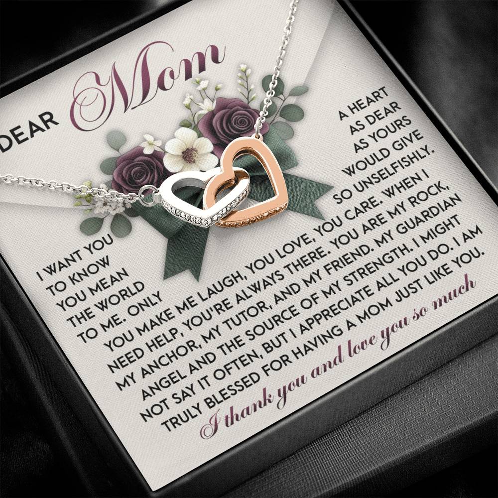 Mom - Guardian Angel - Interlocking Hearts