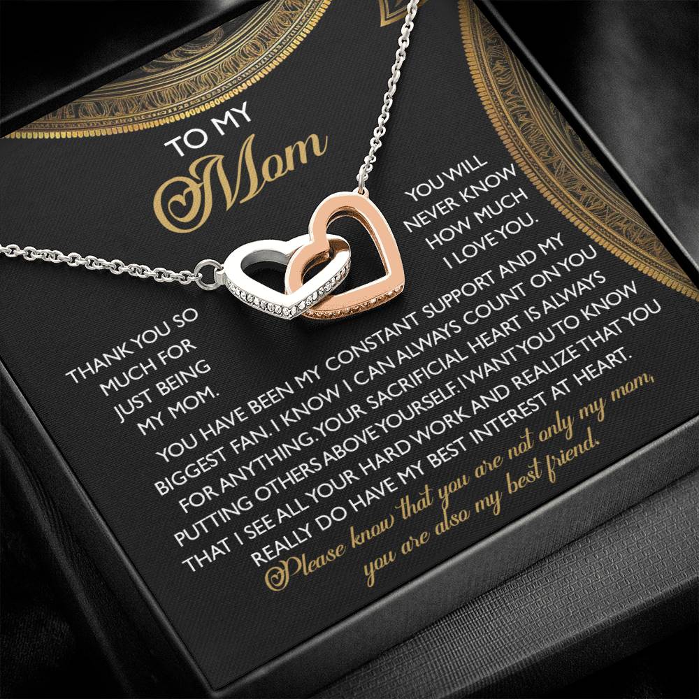 Mom - Best Friend - Interlocking Hearts