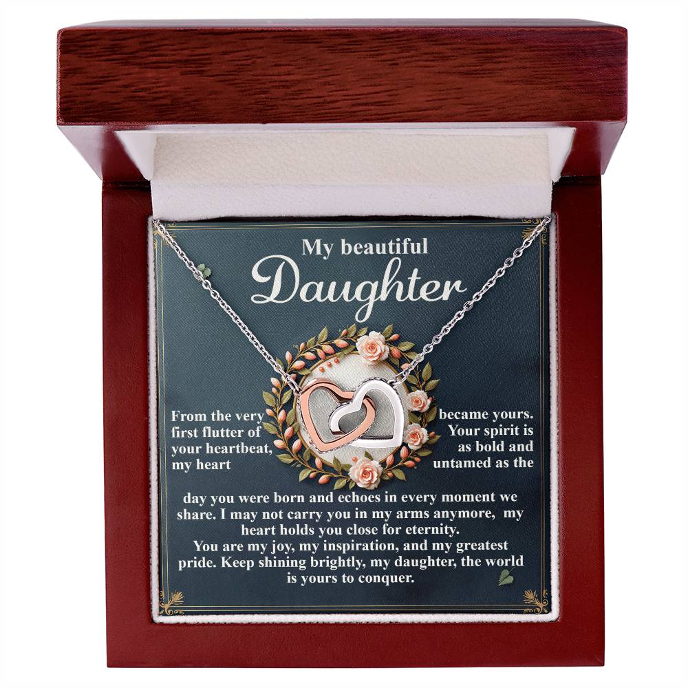 Daughter - First Flutter - Interlocking Hearts