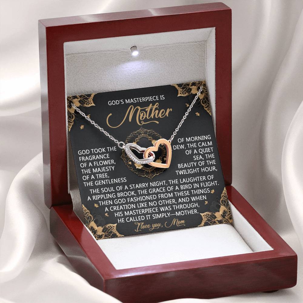 Mom - God's Masterpiece - Interlocking Hearts
