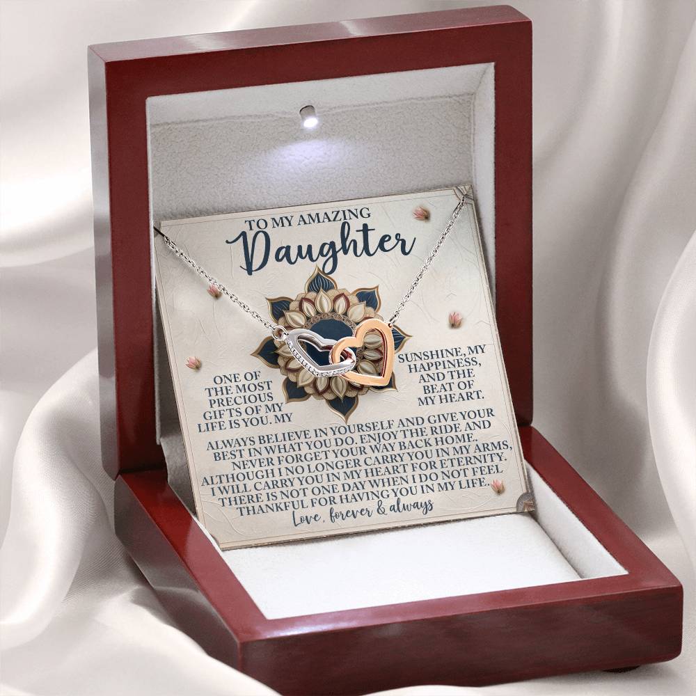 Daughter - Precious Gift - Interlocking Hearts