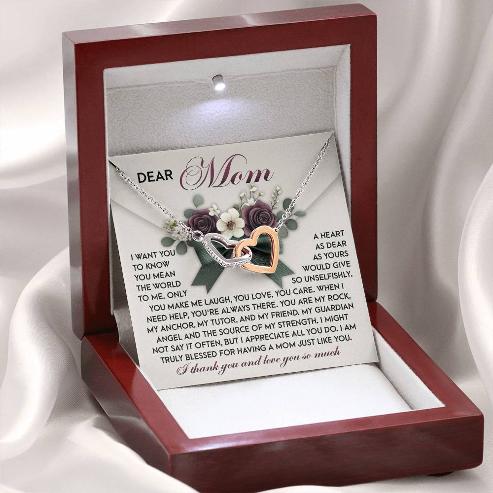 Mom - Guardian Angel - Interlocking Hearts