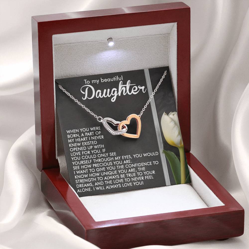 Daughter - Heart Love - Interlocking Hearts