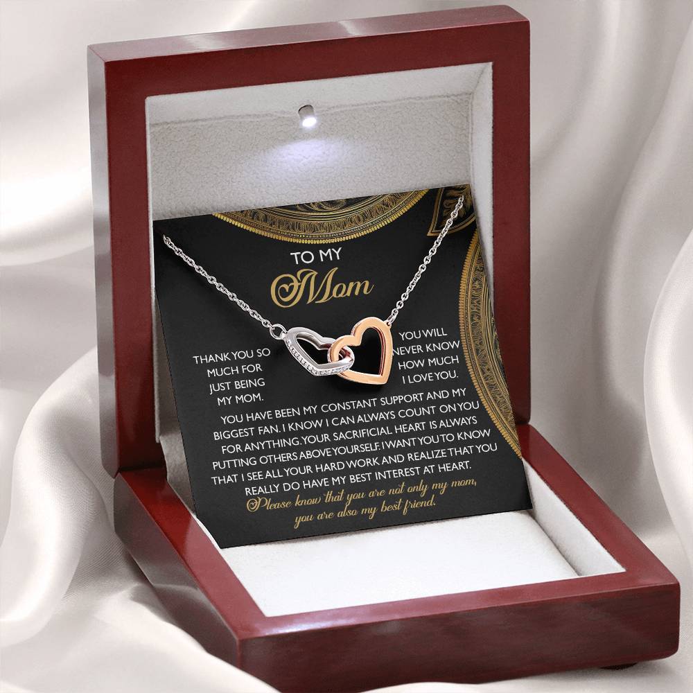Mom - Best Friend - Interlocking Hearts