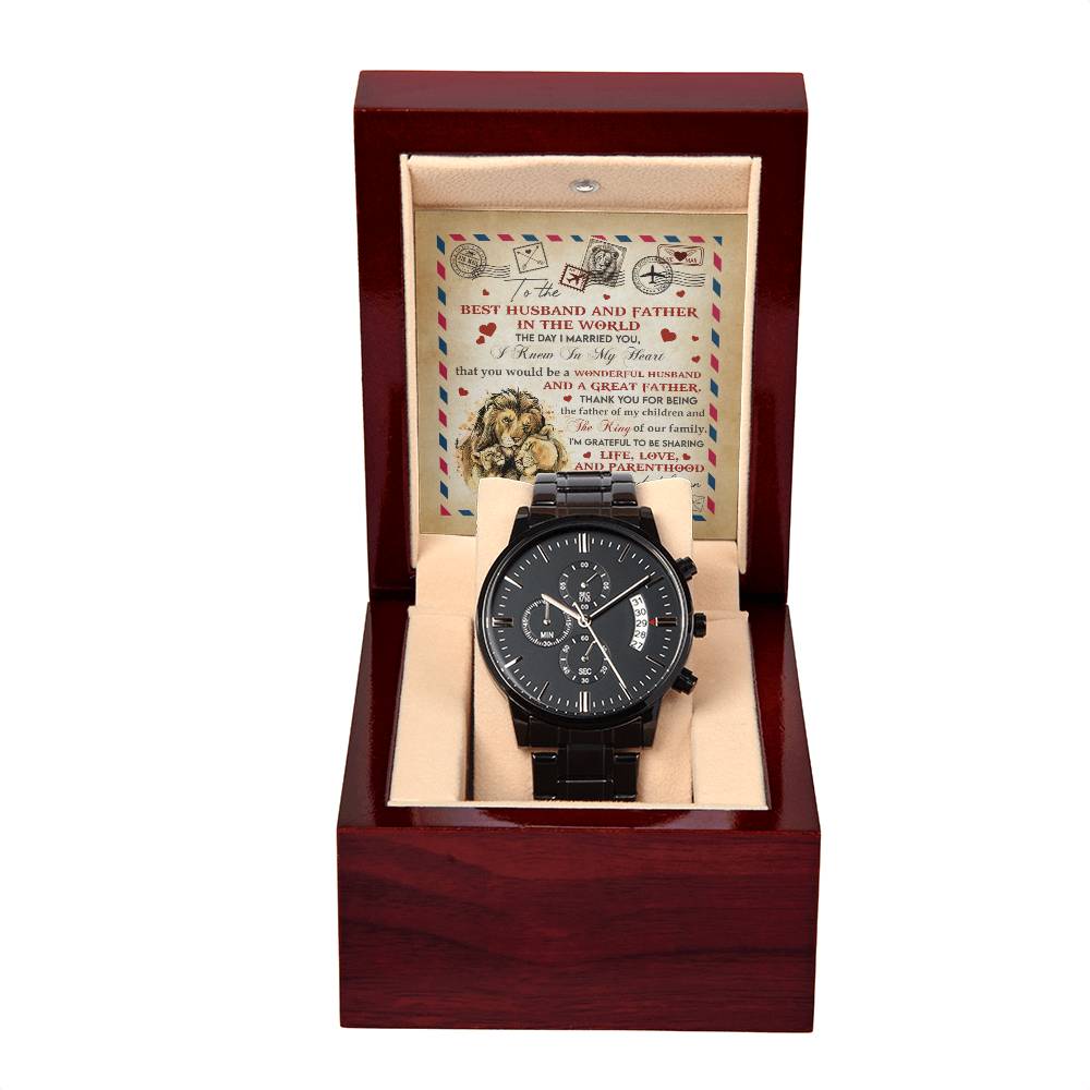 Reloj cronógrafo de metal para marido y padre.
