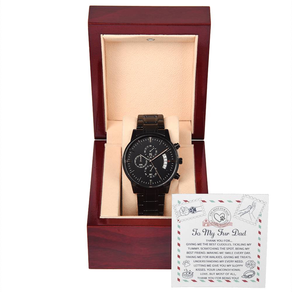 Papá peludo - Amor incondicional - Reloj cronógrafo de metal para papá