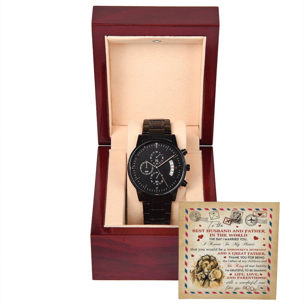 Reloj cronógrafo de metal para marido y padre.