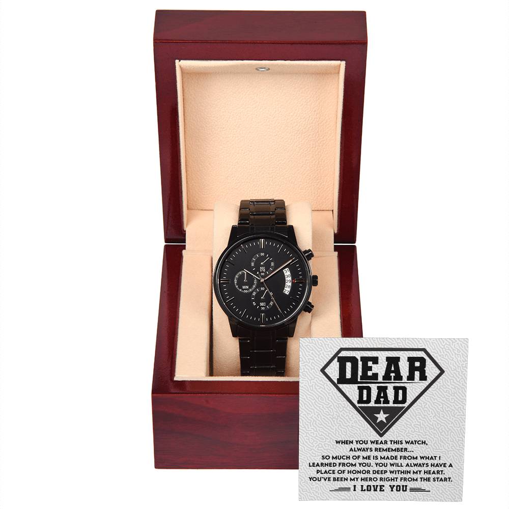 Papá - Ha sido mi héroe - Reloj cronógrafo de metal