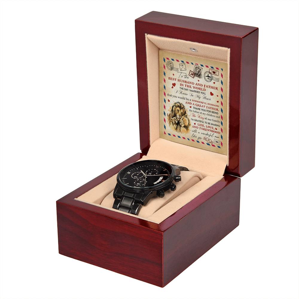 Reloj cronógrafo de metal para marido y padre.