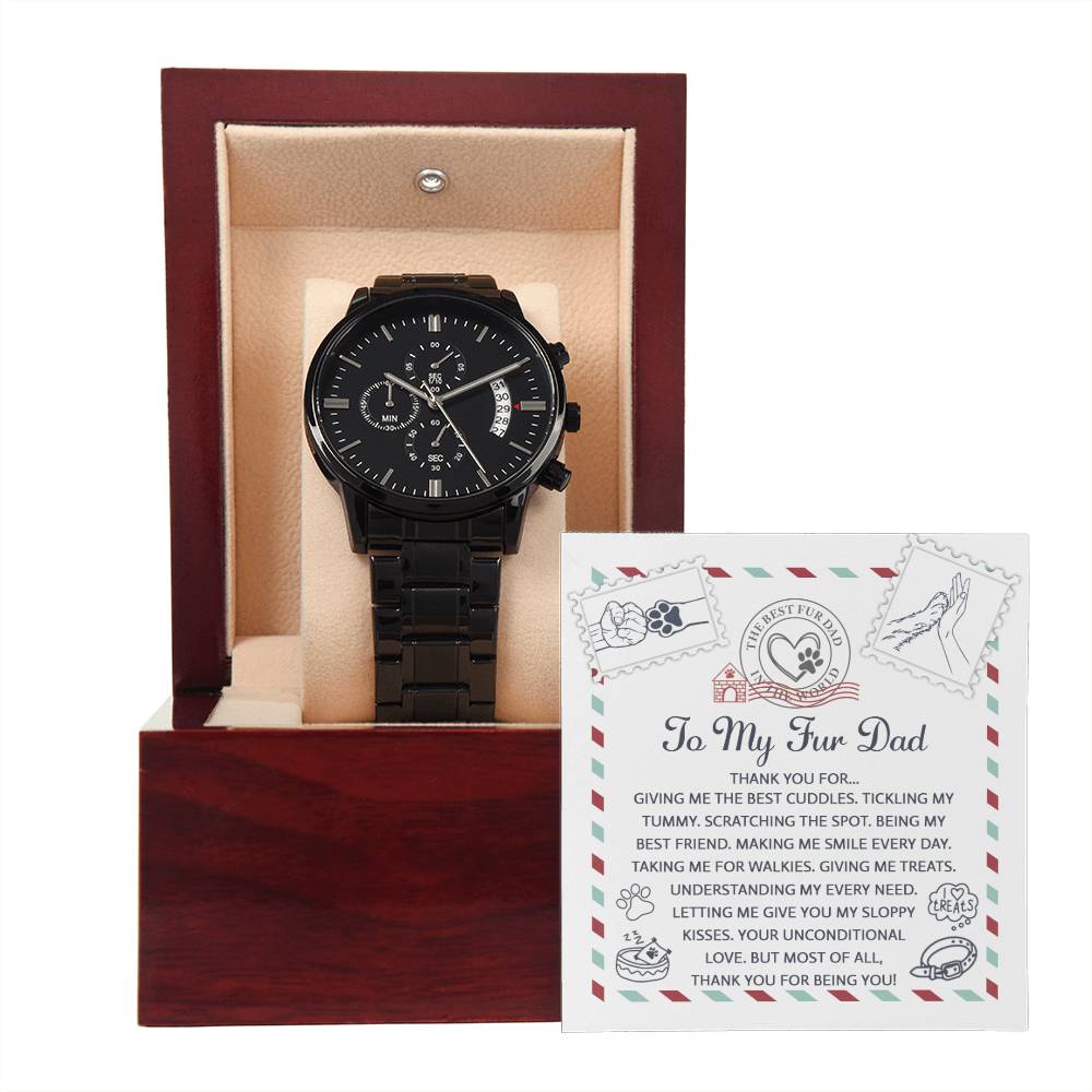Papá peludo - Amor incondicional - Reloj cronógrafo de metal para papá