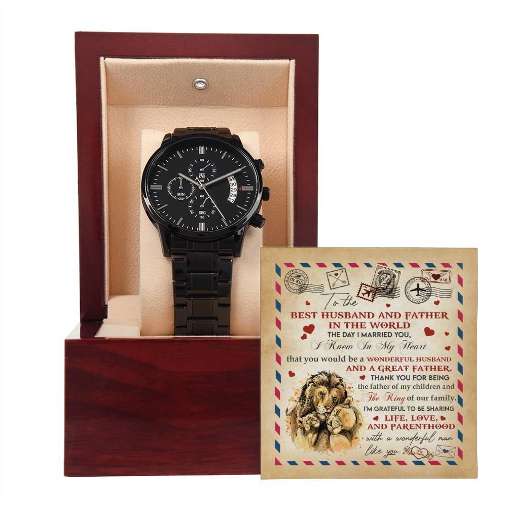 Reloj cronógrafo de metal para marido y padre.