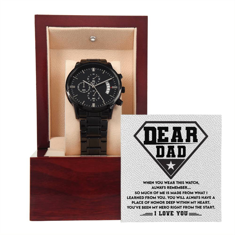 Papá - Ha sido mi héroe - Reloj cronógrafo de metal